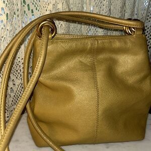 Vintage L.J.S. Collection buttery soft gold leather shoulder bag